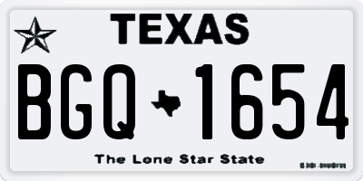 TX license plate BGQ1654