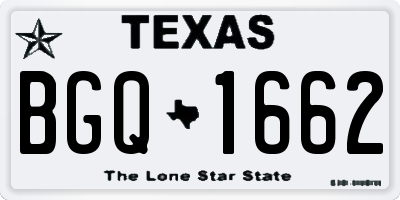 TX license plate BGQ1662