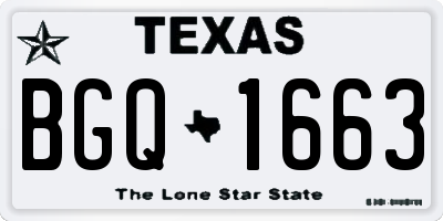 TX license plate BGQ1663