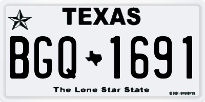 TX license plate BGQ1691
