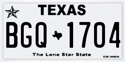 TX license plate BGQ1704