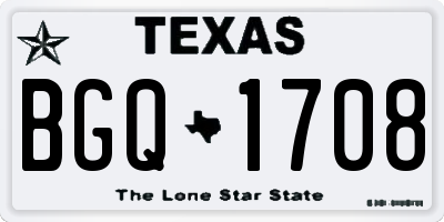 TX license plate BGQ1708