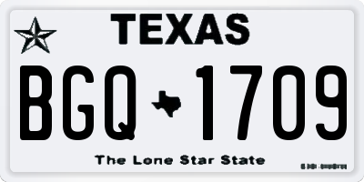 TX license plate BGQ1709