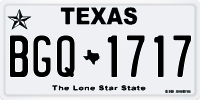 TX license plate BGQ1717
