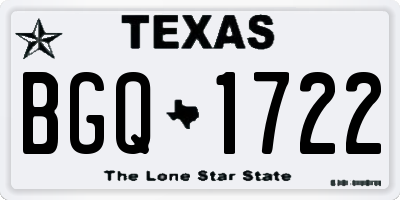 TX license plate BGQ1722