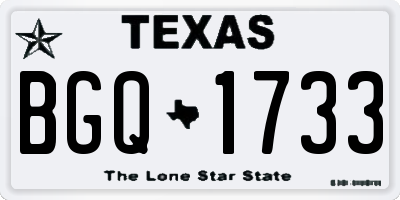 TX license plate BGQ1733