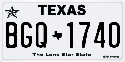 TX license plate BGQ1740