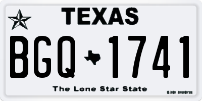 TX license plate BGQ1741