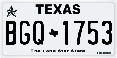TX license plate BGQ1753