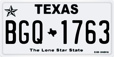 TX license plate BGQ1763