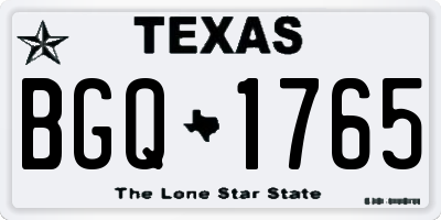 TX license plate BGQ1765