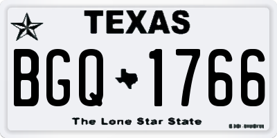 TX license plate BGQ1766