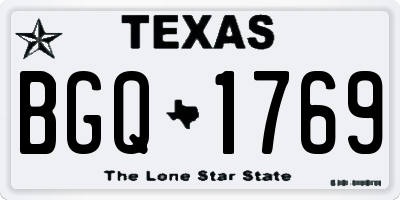 TX license plate BGQ1769