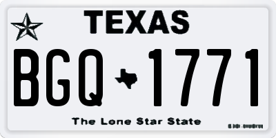 TX license plate BGQ1771