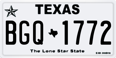 TX license plate BGQ1772