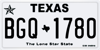 TX license plate BGQ1780