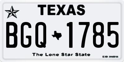 TX license plate BGQ1785