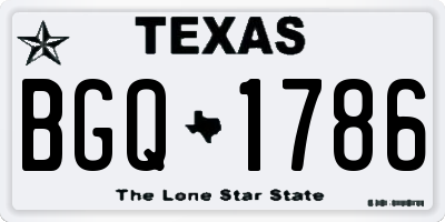 TX license plate BGQ1786