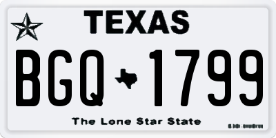 TX license plate BGQ1799