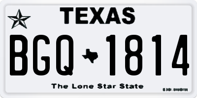 TX license plate BGQ1814