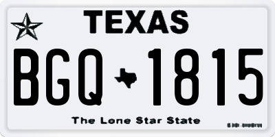 TX license plate BGQ1815