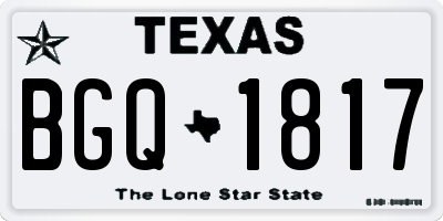 TX license plate BGQ1817