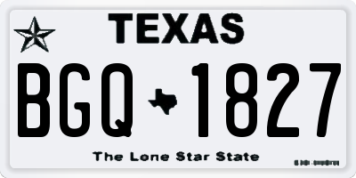 TX license plate BGQ1827