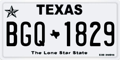 TX license plate BGQ1829