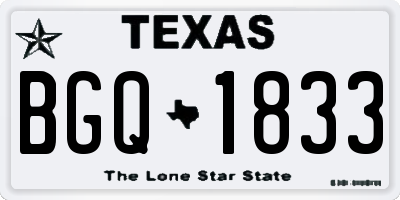 TX license plate BGQ1833