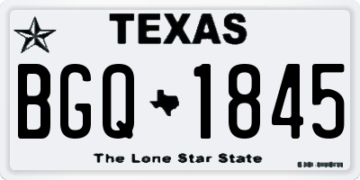 TX license plate BGQ1845