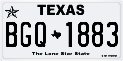 TX license plate BGQ1883