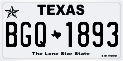 TX license plate BGQ1893