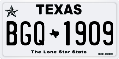 TX license plate BGQ1909