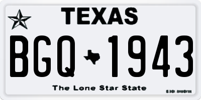 TX license plate BGQ1943
