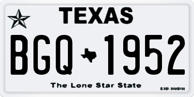 TX license plate BGQ1952