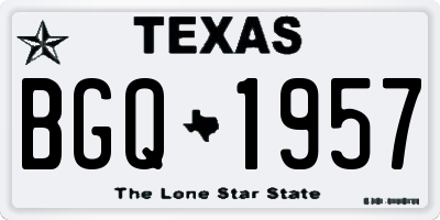TX license plate BGQ1957