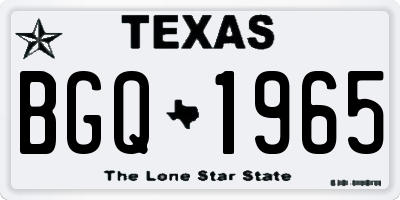 TX license plate BGQ1965