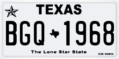 TX license plate BGQ1968