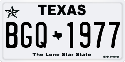 TX license plate BGQ1977