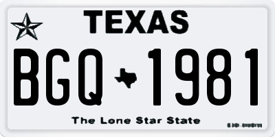 TX license plate BGQ1981