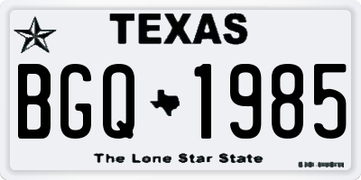 TX license plate BGQ1985
