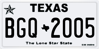 TX license plate BGQ2005