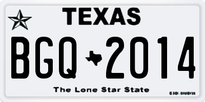 TX license plate BGQ2014