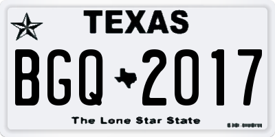 TX license plate BGQ2017