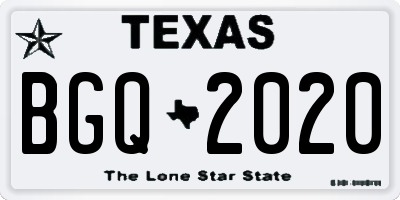TX license plate BGQ2020