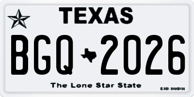 TX license plate BGQ2026