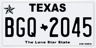 TX license plate BGQ2045
