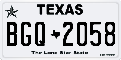 TX license plate BGQ2058