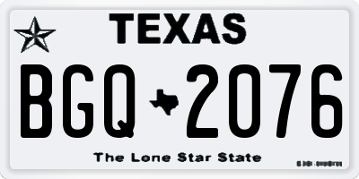 TX license plate BGQ2076
