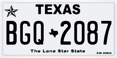 TX license plate BGQ2087